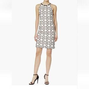 Nine West Black and White Patterned Mini Dress